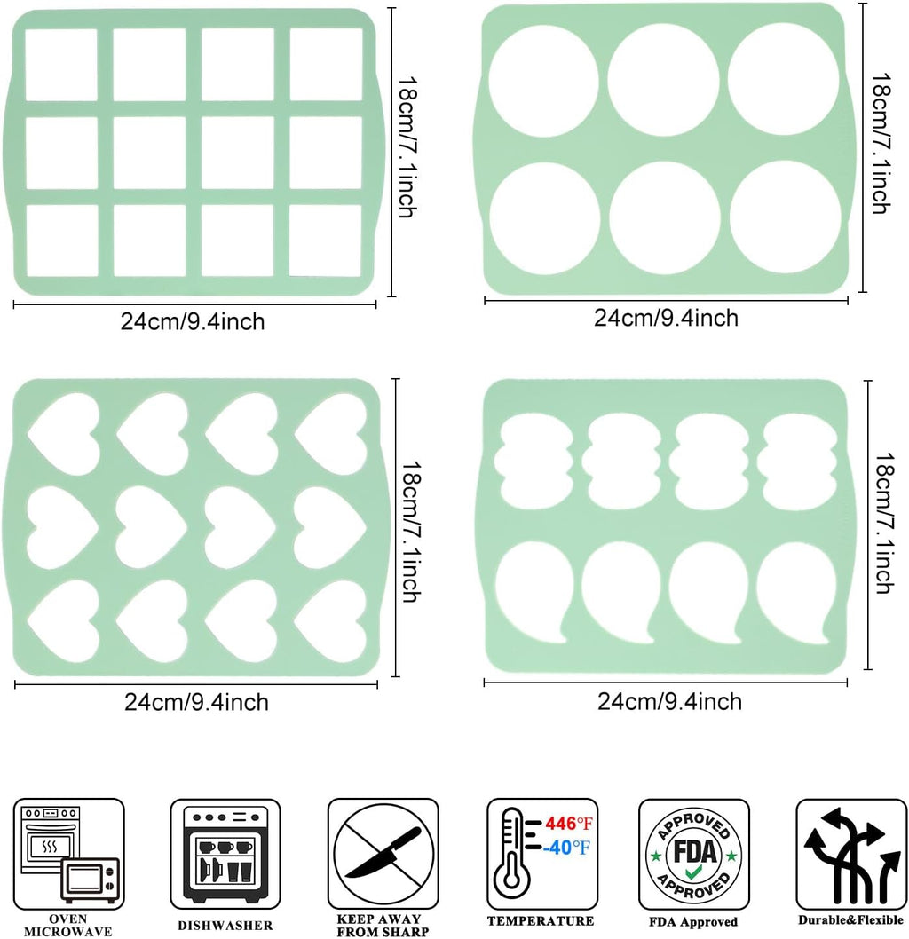 QELEG 4Pcs Cookie Molds Chocolate Chablon Cookies Stencil Mold Set for Cake Decoration QLG116/120HBGJ2393/2396