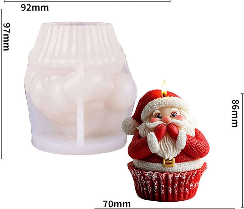 Santa Claus Cylinder Molds Silicone Wave Spiral Candle Mold - Silicone Resin Casting Molds for Candle & Resin & Soap Craft Supplies