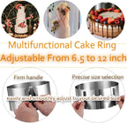 DATANYA Cake Ring Extra High 15cm - Adjustable 6 Inch to12Inch Stainless Steel Round Cake Mousse Molds Baking Ring, 5.9 Inch Deep Cake Mold with Precise Scaling