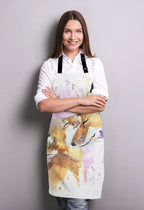 Watercolor Fox and Baby Fox Kitchen Cooking BBQ Chef Apron,Funny Apron for Men, Women - Dad Presents, Presents for Men - Birthday, Mothers Day Presents for Mom, Wife, Husband, Brother, Friends