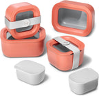 Caraway Mini Food Storage 11pc Set - Glass Storage Containers for Food - Non-Toxic Ceramic-Coated Glass - Air Release Technology - Compact & Stackable Design - Perracotta