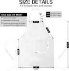 Cotton Blend Waterproof Apron With 2 Pockets for Women Men - Cooking Kitchen Chef Arpon BBQ Work Painting - (1 Pack)