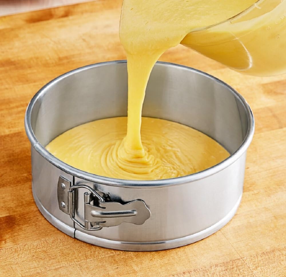 Soro Essentials- 8'' x 3'' Deep Aluminum Round Spring Form Pan- Leak Proof Cheesecake Pan Spring Form Pans with Removable Bottom and Quick Release Latch for Baking Cheesecake Cakes