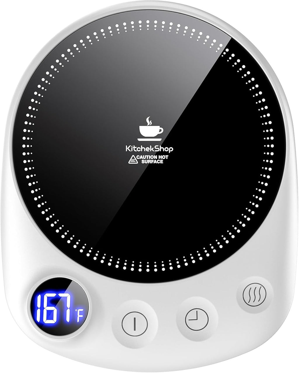 Coffee Mug Warmer - Fastest Heating & Highest Temperature, Coffee Cup Warmer for Desk Auto Shut Off, 4 Temp Settings & 1-12H Timer, Smart Electric Beverage Warmer for Coffee Candle (White)