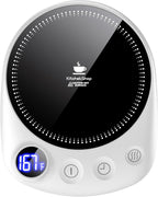 Coffee Mug Warmer - Fastest Heating & Highest Temperature, Coffee Cup Warmer for Desk Auto Shut Off, 4 Temp Settings & 1-12H Timer, Smart Electric Beverage Warmer for Coffee Candle (White)