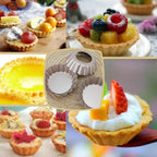 DATANYA Mini Tart Pans Removable Bottom 3 Inch, Carbon Steel Nonstick Quiche Pan Pie Tart Tin Mold, 0.8inches High for Baking Tartlets, Pies, Cakes, Cupcakes - Premium Champagne Gold 12PCS