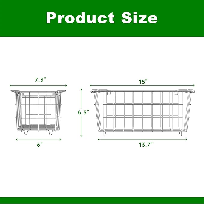 4Pack Stackable Chest Freezer Bins - Deep Freezer Organizer for 7 Cu.FT Frozen Food