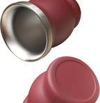 Beruth Bombilla Yerba Mate Gourd, 8oz Stainless Steel Tea Cup Set with a Multifunctional Lid, Two Straws and Cleaning Brushes, Double Walled Coffee Mug Heat Insulation Anti Scalding (Burgundy)