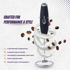 Silverdome's Powerful Handheld Milk Frother, Stainless Steel whisk for Silky Foam in Seconds, Battery Operated(Not Included), Perfect for café-style drinks, Coffee, Lattes, Cappuccino, Hot Chocolate.