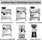 54mm Bottomless Portafilter 3 Ears ABS Handle – Fits Breville Barista Express, Bambino, Impress, Duo Temp Pro and Infuser – Includes 18g Filter Basket Hands-Free Dosing Funnel & 1.7mm Puck Screen