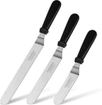 TACGEA Icing Spatula, Angled Offset Cake Spatula with 6", 8", 10" Stainless Steel Blade Set of 3