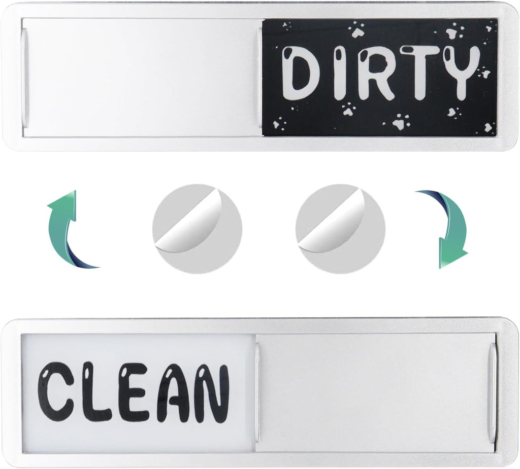Dishwasher Magnet Clean Dirty Sign，Clean and Dirty Dishwasher Sign，Clean Dirty Magnet for Dishwasher，Dishwasher Clean Dirty Sign,Works for All Dishwashers，Dishwasher Accessories（Silver）