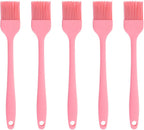 Silicone brush, Oil Brush for BBQ Kitchen Cooking Baking and Grilling (5 PCS,pink)