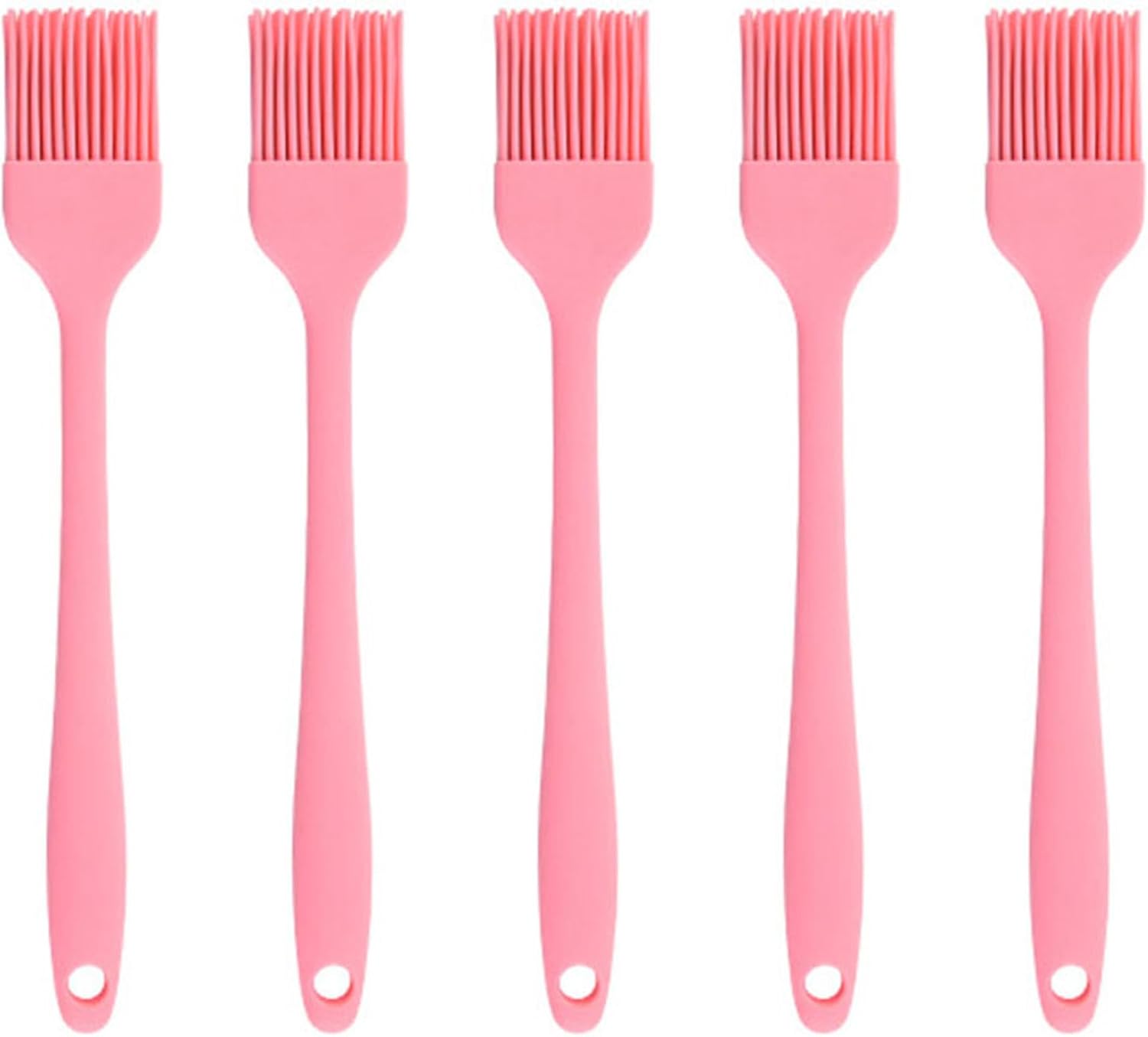 Silicone brush, Oil Brush for BBQ Kitchen Cooking Baking and Grilling (5 PCS,pink)