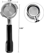 58mm Bottomless Portafilter, Professional Stainless Steel Portafilter 2 Ears for 58 Gaggia Machines Stainless Steel Basket Included Espresso Machine Accessories