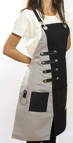 Apron for Women and Men Waterproof Canvas Extra Pocket for Chef Barista Gardening BBQ Grilling Crossback Unisex