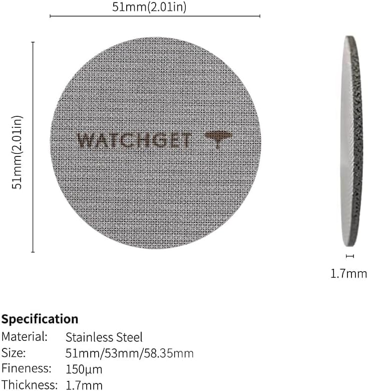 watchget 51 Espresso Puck Screen - Lower Shower Screen - 1.7mm Thickness Metal Reusable Coffee Filter for 51mm Protafilter Basket 316 Stainless Steel 150μm