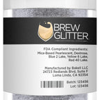 Silver BREW GLITTER Edible Glitter For Drinks, Cocktails, Beer, Garnish Glitter & Beverages | KOSHER & HALAL Certified | 100% Edible & Food Grade | Vegan, Gluten, Nut Free (25g, Silver)