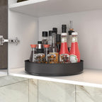 VAEHOLD Lazy Susan Stainless Steel Spice Rack Turntable for Pantry Cabinet - Decorative Trays Storage Containers Organizer for Kitchen Cabinet, Snacks, Bathroom (7 1/2 inches) (7 1/2'' Black)