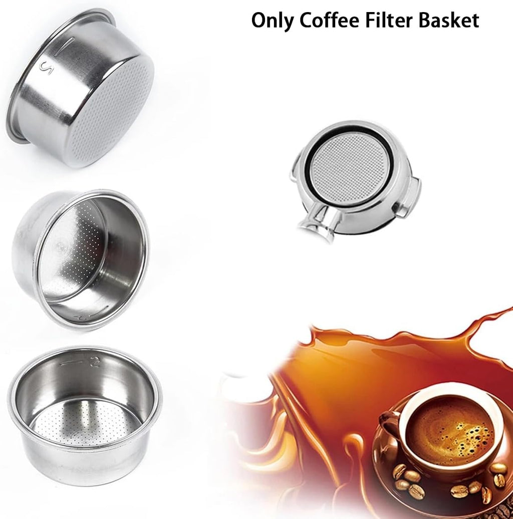 1 Pc Stainless Steel Coffee Filter, 51mm Pressurized Espresso Filter Basket for Portafilter Machines Espresso Machine Parts Compatible with Gevi/CASABREWS/CAPRESSO (2 Cups Capacity)