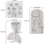 MEMOVAN Mermaid Theme Cake Fondant Mold 3pcs Seahorse Seashell Starfish Mermaid Tail Under the Sea Silicone Baking Mold for Chocolate Candy Cake Decoration Polymer Clay Gum Paste Craft