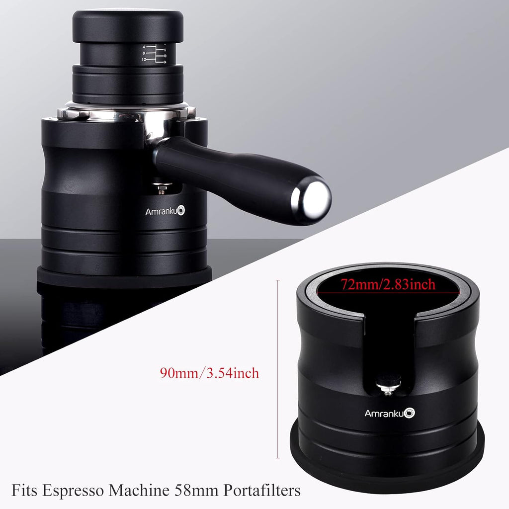 Coffee Portafilter Holder| Espresso Tamper Stand| Aluminum Alloy Espresso Holder| With Non-slip Base| Suitable For Most 58mm Coffee Machin Portafilter| (58mm, Black)