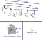 Adjustable Under Cabinet Coffee Mug Holder - Space-Saving Solution for Your Kitchen-Standard Cabinet Water Cup Organizer-2 Sets （12 Mobile Hooks-White）