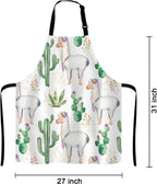 Llama Cacti Apron for Women and Men, Adjustable Kitchen Chef Apron for Cooking Baking - Cute Birthday, Anniversary, Mother's Day Apron Presents for Mom Wife Girlfriend Aunt Grandma
