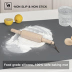 Silicone Mats for Kitchen Counter, 47.3"x23.6"(120cmx60cm) Large Heat Resistant Mat Kitchen Island Waterproof 2MM Thick Countertop Protector Mat Nons-slip Extra Large Counter Mat, Translucent Red