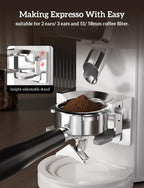 Neretva Burr Coffee Grinder, 2 in 1 Professional Espresso Grinder Stainless Steel Suit 51~58mm Portafilter Coffee Bean Grinder 30 Precise Setting & Anti-Static for Espresso/French Press/Drip/Cold Brew