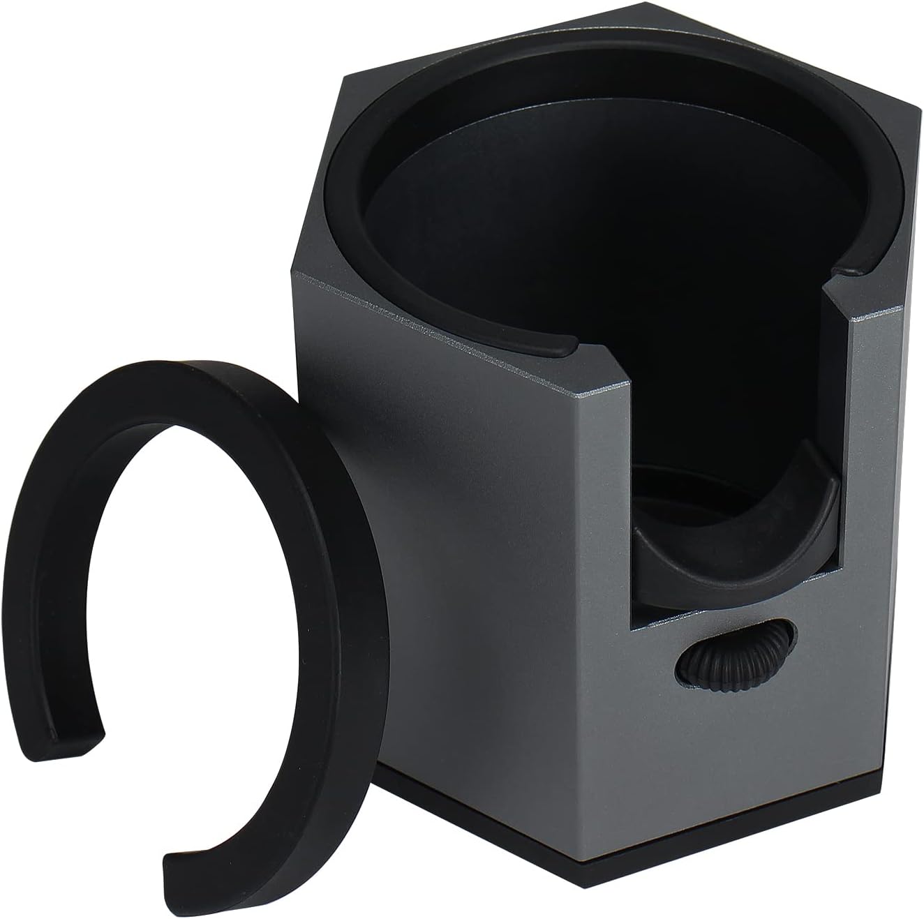 DIBTSA Coffee Portafilter Holder,Espresso Tamping Station Aluminum Alloy Espresso Portafilter Stand for Most 51mm, 53mm, 54mm, 58mm Coffee Portafilter (Hexagon,Grey)