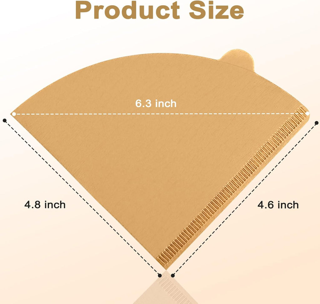 Coffee Filters, Cone Coffee Filters Size 02, 1-4 Cups, 200 Count, 2 Cone Filter for Pour Over and Drip Coffee Maker, Natural Brown Unbleached