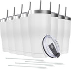 8 Pack 30oz Stainless Steel Tumblers Bulk Reusable Travel Mugs with Lid, Double Wall Powder Coated Coffe Cup for Home, Office, Outdoor Suitable for Vehicle Cup Holders