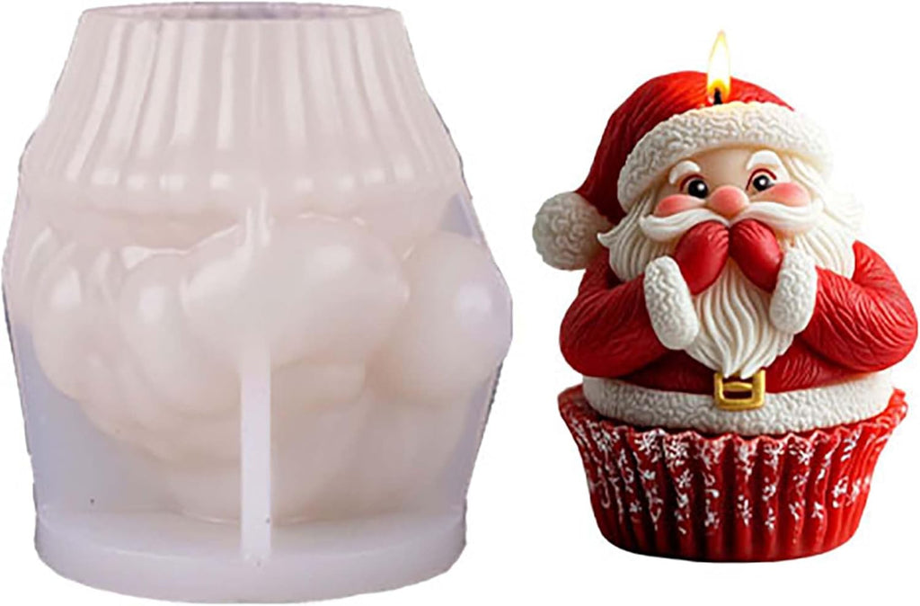 Santa Claus Cylinder Molds Silicone Wave Spiral Candle Mold - Silicone Resin Casting Molds for Candle & Resin & Soap Craft Supplies