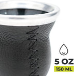 BALIBETOV Leather & Glass Yerba Mate Gourd Set (Mate Cup) with Yerba Mate Bombilla