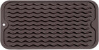 Silicone Dish Drying Mat for Multiple Usage,Easy clean,Eco-friendly,Heat-resistant Silicone Mat for Kitchen Counter or Sink,Refrigerator or Drawer Liner Coffee S 12 inches x 6 inches