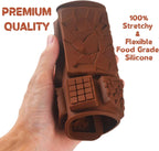 C-CO Food Grade Break-Apart Chocolate Molds, Set of 4 Packs Non-Stick Silicone Protein and Energy Bar Molds