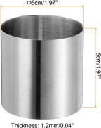 HARFINGTON Round Cake Ring 2 x 2 Inch Seamless Stainless Steel Pastry Mousse Dessert Ring Mirror Coating for Baking Cooking Making Tool