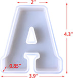 4 inch 26 Pack English Letter Silicone Mold - Alphabet Capital & Large Letter Resin Casting Mold