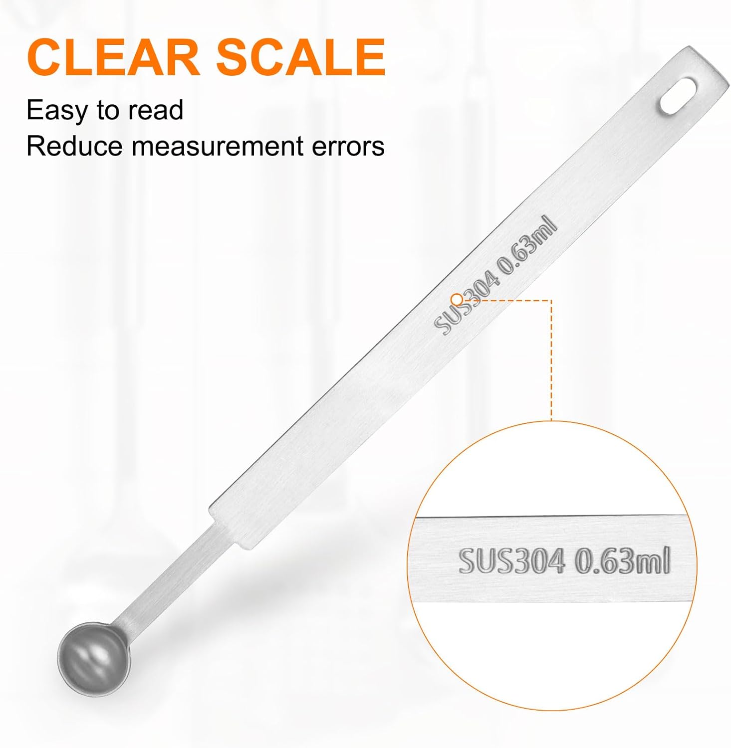 HARFINGTON Single Measuring Spoon 1/8tsp (0.63ml) Teaspoon/Tablespoon 304 Stainless Steel Single Tiny Square Bowl Measuring Spoon Long Handle Measure Scoop