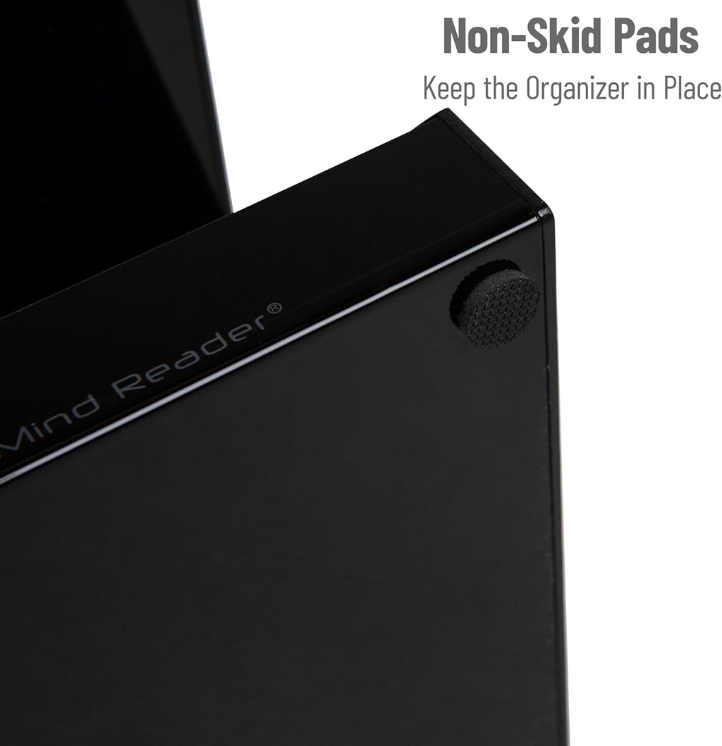 Mind Reader Coffee Tea Utensil and Condiment Station, Countertop Organizer, Coffee Bar, Kitchen, 6"L x 9"W x 16"H, Black