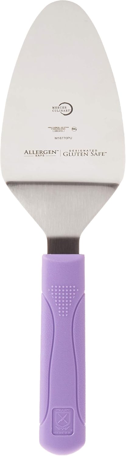 Mercer Culinary Millennia Pie Server/Spatula, 5 Inch x 3 Inch Blade, Purple Handle