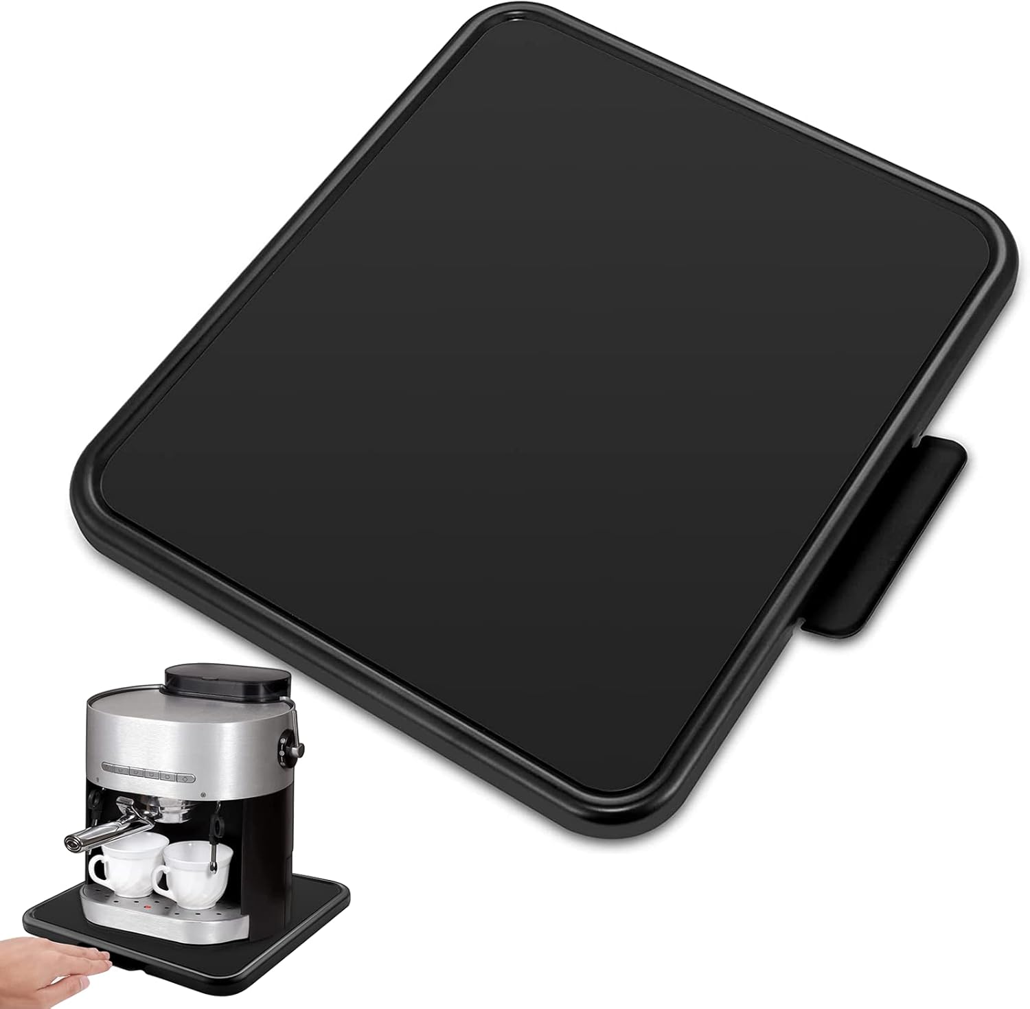 Kitchen Caddy Coffee Maker Sliding Tray, Premium Under Cabinet Appliance Coffee Maker Toaster Blender Air Fryer Stand Mixer (Alloy Steel, 13.8" W x11.7 D)