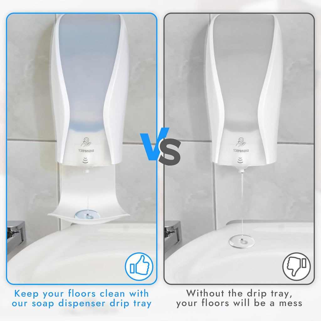 Dispenser Drip Tray Wall Mount Soap Dispenser Bracket,Laundry Detergent Drip Catcher Prevent Dripping and Spraying(White)