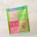 Garnier Thiebaut Confiture De Fraises Printemps (Spring Strawberry Jam) French Kitchen Towel 22"x30", Cotton, Jacquard