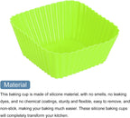 uxcell 18Pcs Silicone Square Baking Cups, Green, Reusable, Perfect for Birthday Parties and Other Celebratory Events