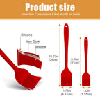 Silicone Basting Brush 2 Pcs Pastry Brush for Oil, BBQ, Grill, Sauce Baking Cooking, Dishwasher Safe (Black)