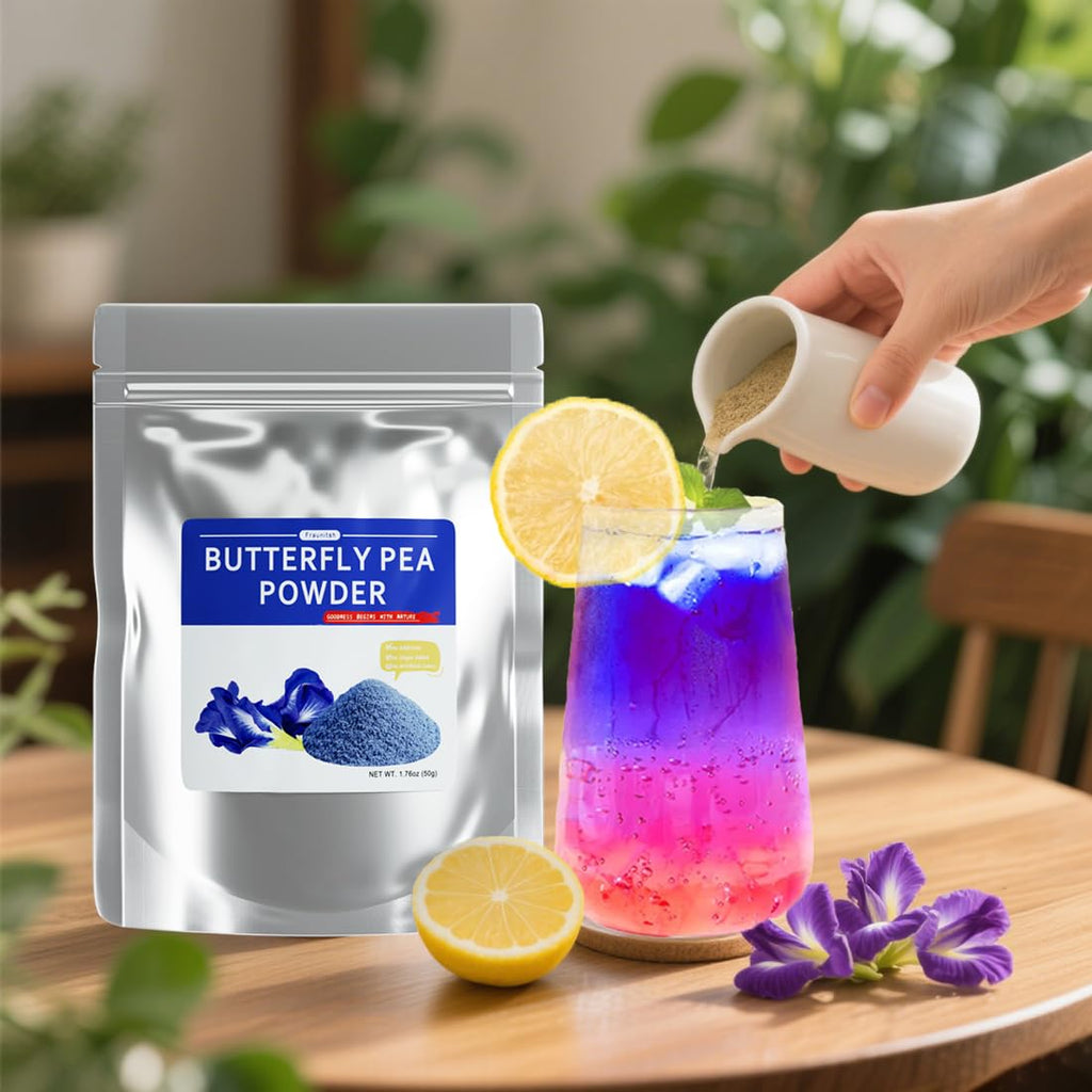 Fraunitsh Butterfly Pea Flower Powder, 1.76oz | Blue Matcha Powder | Natural Food Coloring for Smoothies, Baking, Drinks, Lattes & Cocktails | Blue Lotus Flower Powder | No Additives (1.76oz)