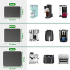 Appliance Slider 360° Rolling Tray for Coffee Maker- Bamboo Coffee Pot Slider Tray Countertop Rotation Sliding Tray with Wheels, Small Appliances Mat Easily from Under The Cabinet White(13.9"×11.6")