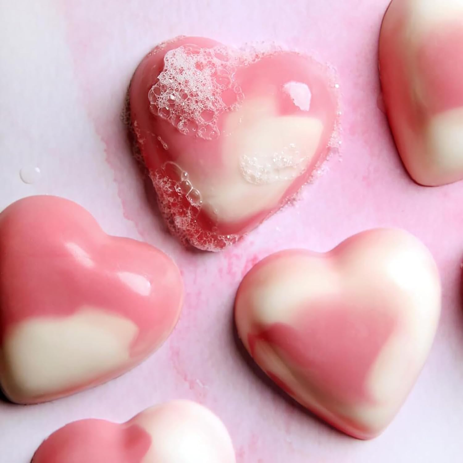 Heart Silicone Molds 3pcs Valentine's Heart Chocolate Molds for Candy Ice Cube Resin Soap Jelly(Medium 1.8inch)